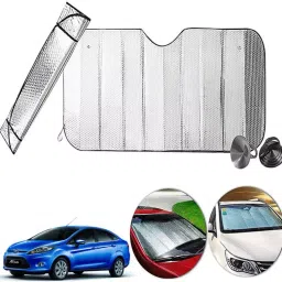 Auto Pearl F109 Dashboard Sun Shade Cover with Suction Cup for Ford Fiesta (Silver)-14