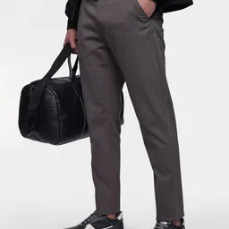 French Connection Men Textured Slim Fit Chinos Trousers-image-99