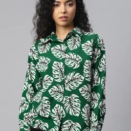 Melon by PlusS Green & White Printed Shirt-image-67