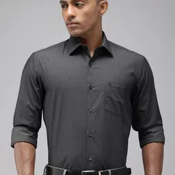 Arrow Pure Cotton Self Striped Manhattan Slim Fit Opaque Formal Shirt-image-90