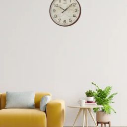 SEIKO elegant white & brown plastic wall clock-18