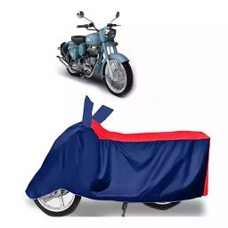 Auto Pearl Two Wheeler Cover with Bag for Royal Enfield Classic Squadron, Red & Blue-picture-29