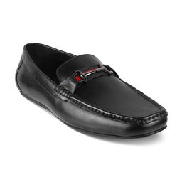 Tresmode The Ondrive Black Men's Leather Driving Loafers-image-30