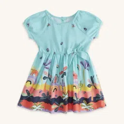 Pantaloons Baby Aqua Blue Cotton Printed Dress-picture-34