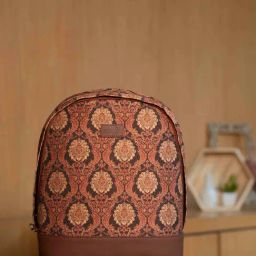 ZOUK Dome Daypack Brown Printed Mini Backpack-81