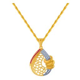 P.C. Chandra Jewellers 14k Yellow Gold American Diamond Pendant-image-94