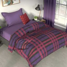 NAUTICA Pacific Coast Red & Grape Cotton 160 TC Single Comforter-image-1