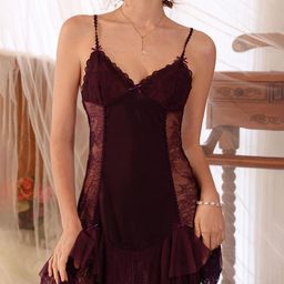 LULU & SKY Women Shoulder Straps Baby Doll With Thong Briefs-image-44