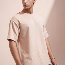 HIGHLANDER Men Self Design Round Neck Relaxed Fit T-shirt-image-61