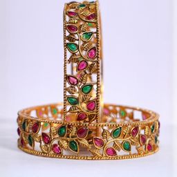 Luxury Gold Plated Pure Brass Bangles 2136-1981 Stylish Traditional Bangle-image-45