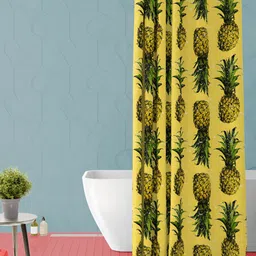ArtzFolio Yellow & Green Printed Waterproof Shower Curtain-image-99
