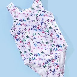 Babyhug V Cut Sleeveless Swimsuit Floral Print -Multicolour-image-30