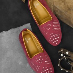 Stefens Synthetic Self Designed Loafers - Cherry-image-20