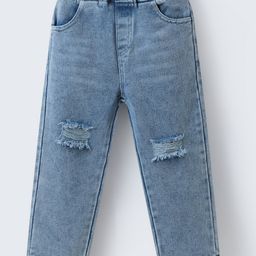 Mark & Mia Full Length Distressed Denim Jeans - Light Blue-image-44