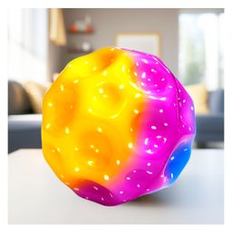 VGRASSP Super Bouncy Soft Foam Ball Toy For Kids With High Bounce, Textured Grip - Fun And Interactive Rubber Moon Ball With Craters - Color As Per Stock - (Pack of 1)-24