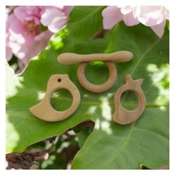 neemtoys Neem Wooden Teethers For Babies | Dumb bell, Ring, Mango & Dove Shapes-16