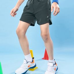 Pine Active Woven Ultra Light Above Knee Length Solid Shorts with High Stretch Inner Tights - Grey-image-61