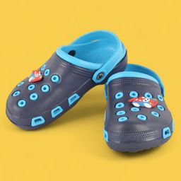 Yellow Bee Colour Blocked Clogs With Sports Car Charms - Blue-image-6