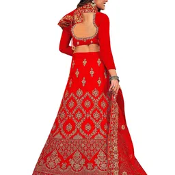 Maroosh Embellished Thread Work Unstitched Lehenga & Blouse With Dupatta image 4
