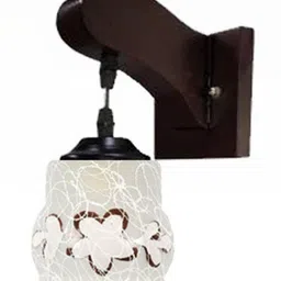 Somil Premium Designer Glass Wall / Night Lamp Elegant & Stylish Dcor Accent for Modern Interiors, Color- Brown, White, Size:- 22 X 27 X 25 CM-image-42