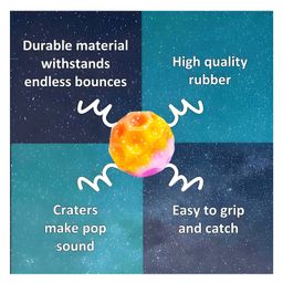 VGRASSP Super Bouncy Soft Foam Ball Toy For Kids With High Bounce, Textured Grip - Fun And Interactive Rubber Moon Ball With Craters - Color As Per Stock - (Pack of 1) image 4