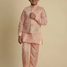 Pro-Ethic STYLE DEVELOPER Boys Paisley Regular Pure Silk Kurta with Pyjamas-picture-43
