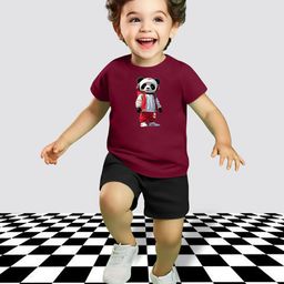 MRS NATURAL Kids Printed Round Neck Pure Cotton T-Shirt With Shorts-image-87