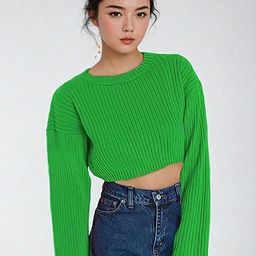 Stylecast X Kotty Women Ribbed Crop Pullover-image-81