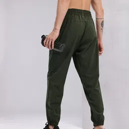 HRX by Hrithik Roshan Men Brand Logo Print Mid-Rise Rapid-Dry Training Cargo-Style Joggers-image-93
