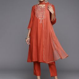 Biba Women Floral Embroidered & Sequinned Kurta with Trousers & Dupatta-30