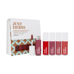JUST HERBS Herb-Enriched Matte Liquid Lipstick Kit - Deeps + Reds-17
