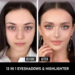 Half N Half 12 In 1 Eyeshadow & Highlighter Palette 02 - 12 gm image 5