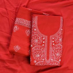 Seva Chikan Embroidered Unstitched Dress Material-image-57
