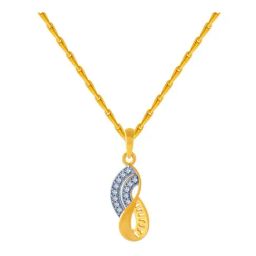 P.C. Chandra Jewellers 14k Yellow Gold American Diamond Pendant-image-49