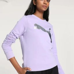 Puma Purple Cotton Logo Print Sweatshirt-image-73