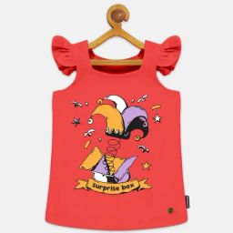 Kiddopanti Kids Coral Printed T-Shirt-image-56