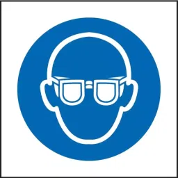 RS PRO Vinyl Mandatory Eye Protection Sign With Pictogram Only Text, 1578548-image-24