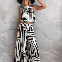 JC Mode Printed Round Neck Top With Trousers Co-Ords-picture-23