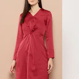 Chemistry Satin Finish Twisted A-Line Dress-image-2