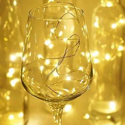 Homesake Yellow Copper Wine Bottle String Lights With Cork - Set of 4-12