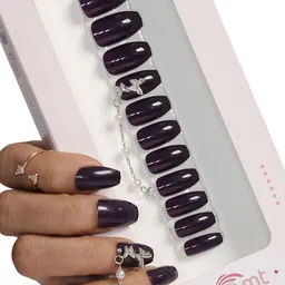 BEROMT Purple Press On Fake Nails-image-6