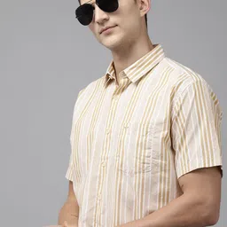 Park Avenue Slim Fit Striped Pure Cotton Casual Shirt-picture-35
