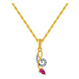 P.C. Chandra Jewellers 14k Yellow Gold American Diamond Pendant-picture-26