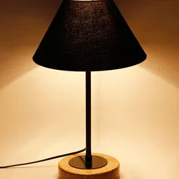 Devansh Black & Gold-Toned Solid Bedside Standard Table Lamp with Shade image 4
