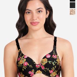 shyaway Pack Of 3 Floral Underwired Lightly Padded T-shirt Bras With All Day Comfort-image-96