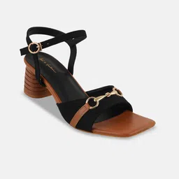 Mast & Harbour Textured Block Sandals with Buckles-6