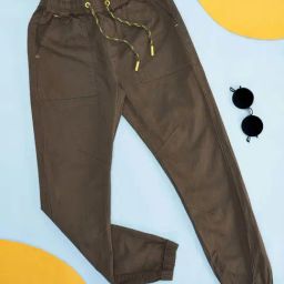 Pantaloons Junior Olive Cotton Regular Fit Joggers-image-79