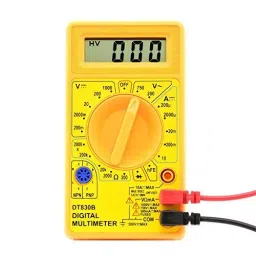 SCHOFIC AC/DC Hand-Held Digital Multimeter with Diode Transistor Test Function ‎Yellow, ‎DT830D-12