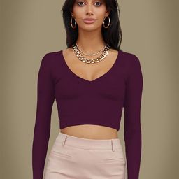 Dream Beauty Fashion Solid V-Neck Crop Top-image-79