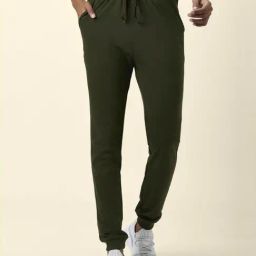 Ajile by Pantaloons Olive Green Slim Fit Printed Joggers-19
